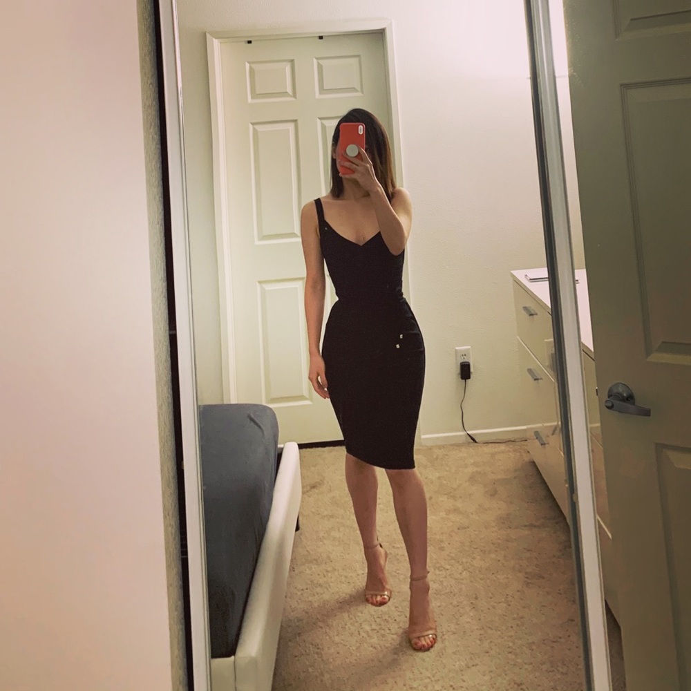 House of CB Belice Black Bandage Dress